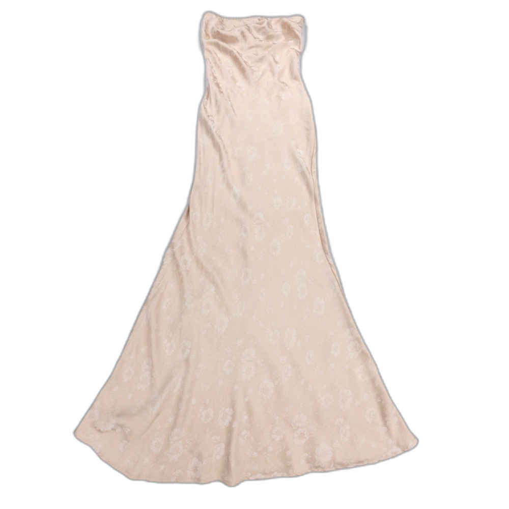 PRINCESS POLLY Salvin Strapless Maxi Dress Champagne Romantic Clean Girl Y2k 90s